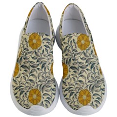 Japanese Floral Orange Women s Lightweight Slip Ons