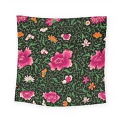 Pink Japan Floral Square Tapestry (Small)