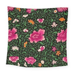 Pink Japan Floral Square Tapestry (large)