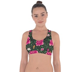 Pink Japan Floral Cross String Back Sports Bra