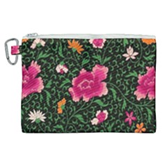 Pink Japan Floral Canvas Cosmetic Bag (XL)