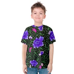 Blue  Japan Floral Kids  Cotton Tee