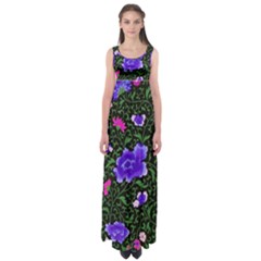 Blue  Japan Floral Empire Waist Maxi Dress