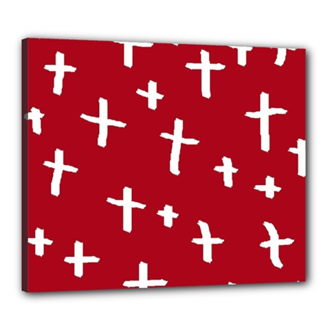 Red White Cross Canvas 24  X 20 