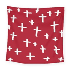 Red White Cross Square Tapestry (large)