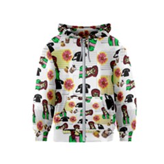 Office Girl Pattern Kids  Zipper Hoodie