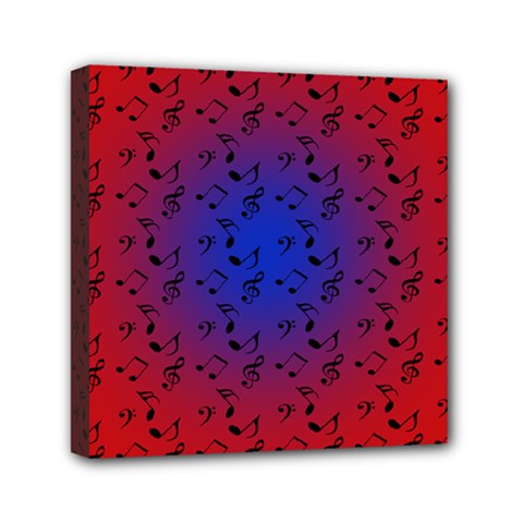 Red Music Blue Moon Mini Canvas 6  X 6 