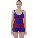 Red Music Blue Moon Tie Front Two Piece Tankini View1