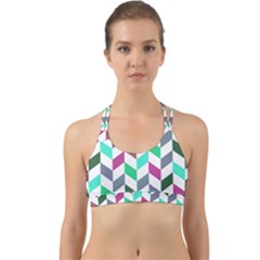 Zigzag Chevron Pattern Aqua Purple Back Web Sports Bra by snowwhitegirl