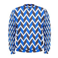 Zigzag Chevron Pattern Blue Grey Men s Sweatshirt by snowwhitegirl