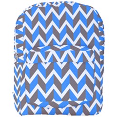 Zigzag Chevron Pattern Blue Grey Full Print Backpack