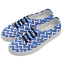 Zigzag Chevron Pattern Blue Grey Women s Classic Low Top Sneakers View2