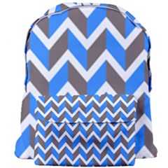 Zigzag Chevron Pattern Blue Grey Giant Full Print Backpack