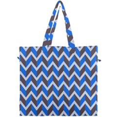 Zigzag Chevron Pattern Blue Grey Canvas Travel Bag