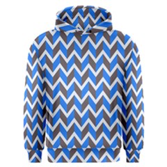 Zigzag Chevron Pattern Blue Grey Men s Overhead Hoodie