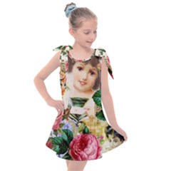 Little Girl Victorian Collage Kids  Tie Up Tunic Dress by snowwhitegirl