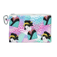 Japanese Abstract Canvas Cosmetic Bag (large)