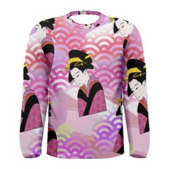 Japanese Abstract Pink Men s Long Sleeve Tee by snowwhitegirl