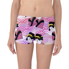 Japanese Abstract Pink Boyleg Bikini Bottoms