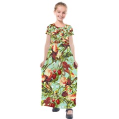 Fruit Blossom Kids  Short Sleeve Maxi Dress