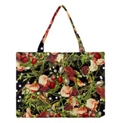 Fruit Blossom Black Medium Tote Bag