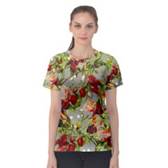 Fruit Blossom Gray Women s Sport Mesh Tee