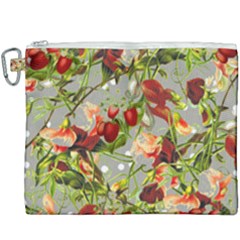 Fruit Blossom Gray Canvas Cosmetic Bag (xxxl)