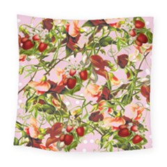 Fruit Blossom Pink Square Tapestry (large)