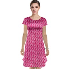 Knitted Wool Bright Pink Cap Sleeve Nightdress