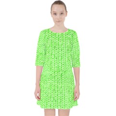 Knitted Wool Neon Green Pocket Dress