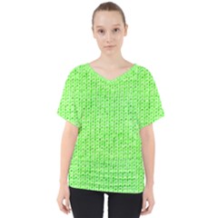 Knitted Wool Neon Green V-neck Dolman Drape Top by snowwhitegirl