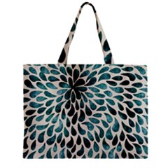 Teal Abstract Swirl Drops Zipper Mini Tote Bag by snowwhitegirl