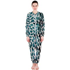 Teal Abstract Swirl Drops Onepiece Jumpsuit (ladies) 