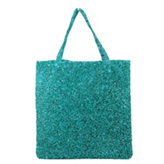 Aqua Glitter Grocery Tote Bag by snowwhitegirl