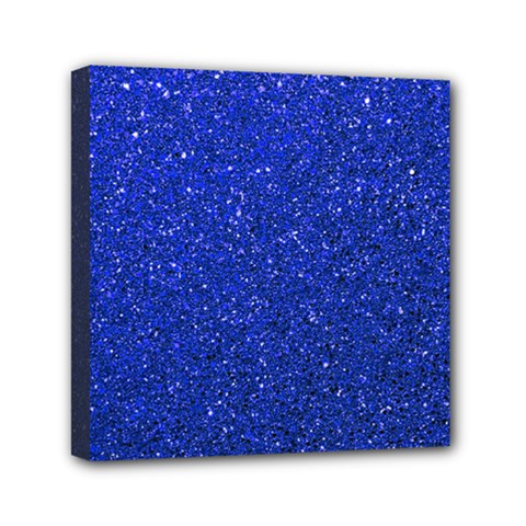 Blue Glitter Mini Canvas 6  X 6 