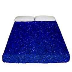 Blue Glitter Fitted Sheet (queen Size)