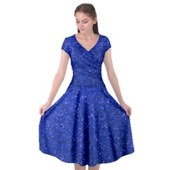 Blue Glitter Cap Sleeve Wrap Front Dress by snowwhitegirl