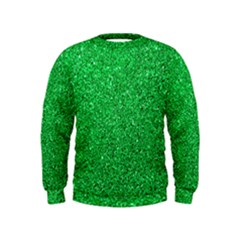 Green Glitter Kids  Sweatshirt by snowwhitegirl