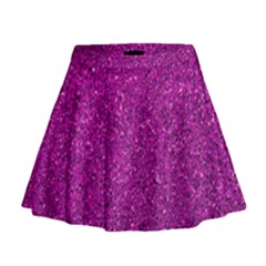 Pink  Glitter Mini Flare Skirt