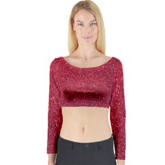 Red  Glitter Long Sleeve Crop Top by snowwhitegirl