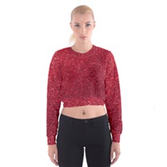 Red  Glitter Cropped Sweatshirt by snowwhitegirl