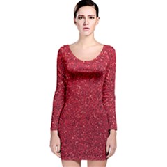 Red  Glitter Long Sleeve Velvet Bodycon Dress by snowwhitegirl