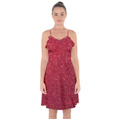 Red  Glitter Ruffle Detail Chiffon Dress by snowwhitegirl
