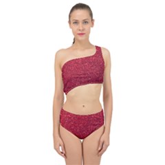 Red  Glitter Spliced Up Two Piece Swimsuit