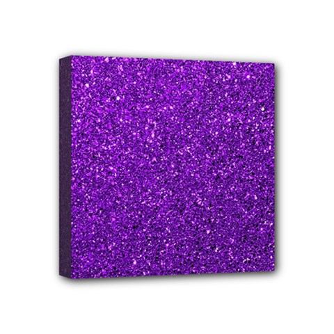 Purple  Glitter Mini Canvas 4  X 4 
