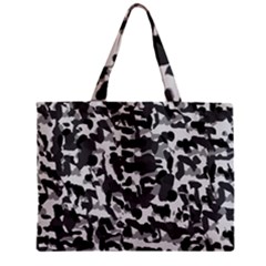 Grey Camo Zipper Mini Tote Bag