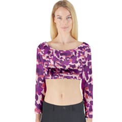 Pink Camo Long Sleeve Crop Top