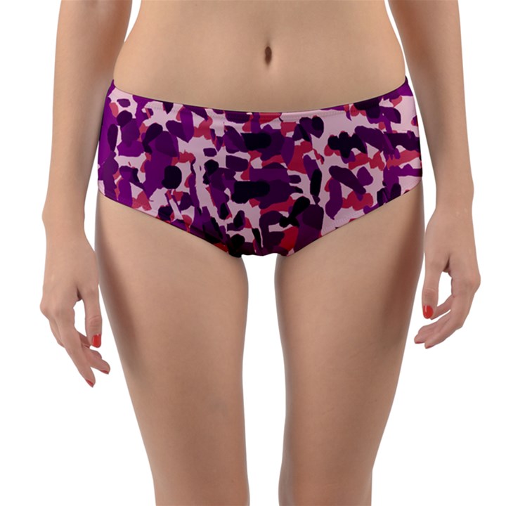 Pink Camo Reversible Mid-Waist Bikini Bottoms