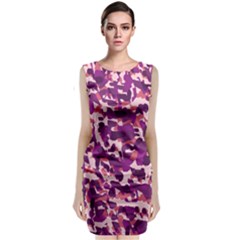 Pink Camo Sleeveless Velvet Midi Dress by snowwhitegirl