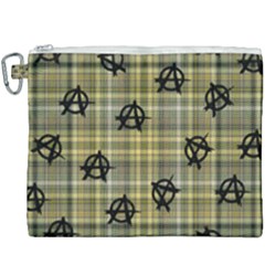 Yellow Plaid Anarchy Canvas Cosmetic Bag (xxxl)